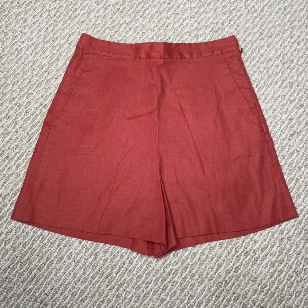 THEORY TERRACOTTA HIGHWAISTED COTTON SHORT SIZE 0